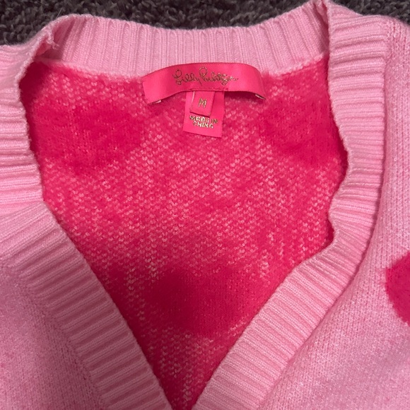 Lilly Pulitzer Pink Heart KEANE Cardigan - Picture 3 of 7